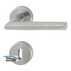 Dr�ckergarnitur STOCKHOLM - auf Rosette BB, 37 - 47, Edelstahl Effekt