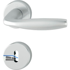 Dr�ckergarnitur NEW YORK - auf Rosette BB, 37 - 42, Alu silber eloxiert