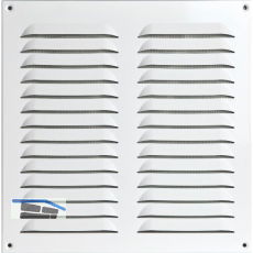 UPMANN Wetterschutzgitter aufschraubbar eckig 320x320 mm mit Mittelsteg wei�