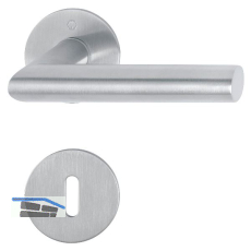 HOPPE Dr�ckergarnitur AMSTERDAM - auf Flachrosette, rund BB, Edelstahl matt