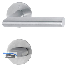 HOPPE Dr�ckergarnitur AMSTERDAM - auf Flachrosette, rund WC, Edelstahl matt