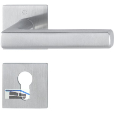 HOPPE Dr�ckergarnitur DALLAS Flachrosetten, eckig PZ, Edelstahl matt