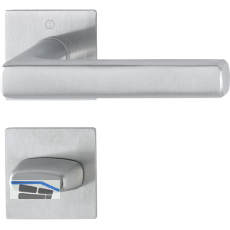 HOPPE Dr�ckergarnitur DALLAS Flachrosetten, eckig WC, Edelstahl matt