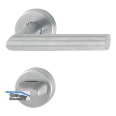 Dr�ckergarnitur AMSTERDAM - auf Rosette WC, 40 - 45, Edelstahl matt