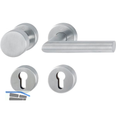 FH-Wechselgarnitur AMSTERDAM - m Rosette PZ, brandschutztauglich, Edelstahl matt