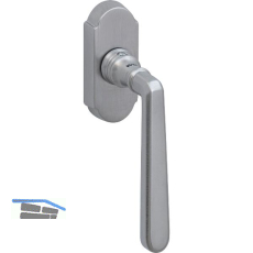 GRUNDMANN Fenstergriff ALT - WIEN 904HA, VK 7x35, m Rast.,Messing verchromt sat.