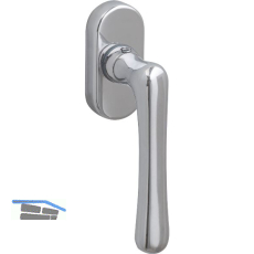 GRUNDMANN Fenstergriff WG ELEGANT - m. Rast., VK 7 x 35 mm, Aluminium poliert