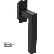 MARCHESI Fenstergriff MALM� fl�chenb�ndig eckige Rosette, Edelstahl schwarz matt