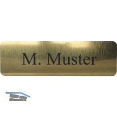 Namensschild eckig mit Gravur, goldfarbig