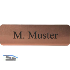 Namensschild eckig mit Gravur, kupferfarbig