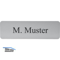 Namensschild eckig mit Gravur, alufarbig