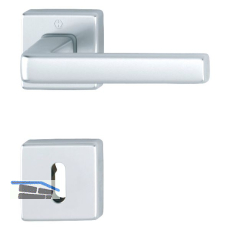 Dr�ckergarnitur DUBLIN auf Rosette eckig BB, Aluminium silber eloxiert