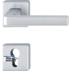 Dr�ckergarnitur DUBLIN auf Rosette eckig PZ, Aluminium verchromt matt