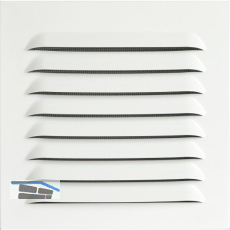 UPMANN Wetterschutzgitter eckig mit Einbaurahmen/Klemmfeder 200x200 mm wei�