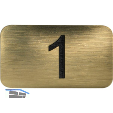 Nummernschild selbstklebend, 35 x 20 mm, Type 1, Kunststoff gold metallic