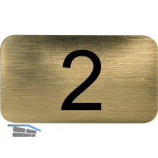 Nummernschild selbstklebend, 35 x 20 mm, Type 2, Kunststoff gold metallic