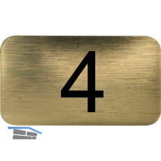 Nummernschild selbstklebend, 35 x 20 mm, Type 4, Kunststoff gold metallic
