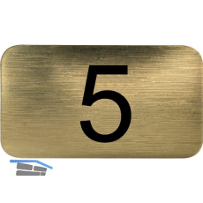 Nummernschild selbstklebend, 35 x 20 mm, Type 5, Kunststoff gold metallic