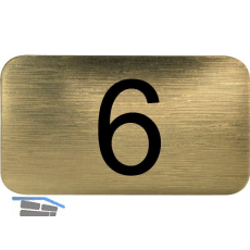 Nummernschild selbstklebend, 35 x 20 mm, Type 6, Kunststoff gold metallic