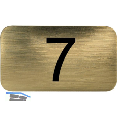 Nummernschild selbstklebend, 35 x 20 mm, Type 7, Kunststoff gold metallic