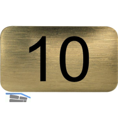 Nummernschild selbstklebend, 35 x 20 mm, Type 10, Kunststoff gold metallic
