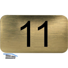 Nummernschild selbstklebend, 35 x 20 mm, Type 11, Kunststoff gold metallic