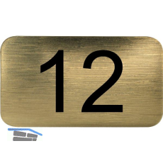 Nummernschild selbstklebend, 35 x 20 mm, Type 12, Kunststoff gold metallic