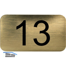 Nummernschild selbstklebend, 35 x 20 mm, Type 13, Kunststoff gold metallic