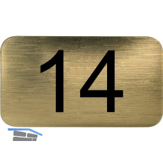 Nummernschild selbstklebend, 35 x 20 mm, Type 14, Kunststoff gold metallic