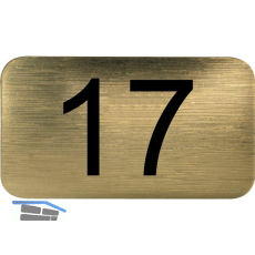 Nummernschild selbstklebend, 35 x 20 mm, Type 17, Kunststoff gold metallic