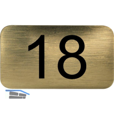 Nummernschild selbstklebend, 35 x 20 mm, Type 18, Kunststoff gold metallic