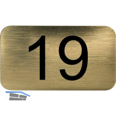 Nummernschild selbstklebend, 35 x 20 mm, Type 19, Kunststoff gold metallic