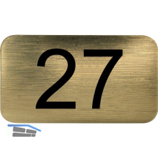 Nummernschild selbstklebend, 35 x 20 mm, Type 27, Kunststoff gold metallic