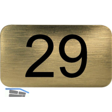 Nummernschild selbstklebend, 35 x 20 mm, Type 29, Kunststoff gold metallic