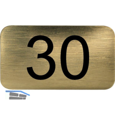 Nummernschild selbstklebend, 35 x 20 mm, Type 30, Kunststoff gold metallic