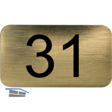 Nummernschild selbstklebend, 35 x 20 mm, Type 31, Kunststoff gold metallic
