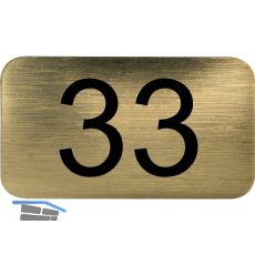 Nummernschild selbstklebend, 35 x 20 mm, Type 33, Kunststoff gold metallic