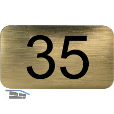 Nummernschild selbstklebend, 35 x 20 mm, Type 35, Kunststoff gold metallic