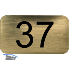 Nummernschild selbstklebend, 35 x 20 mm, Type 37, Kunststoff gold metallic