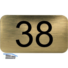 Nummernschild selbstklebend, 35 x 20 mm, Type 38, Kunststoff gold metallic