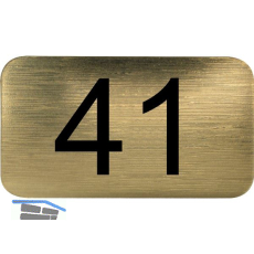 Nummernschild selbstklebend, 35 x 20 mm, Type 41, Kunststoff gold metallic