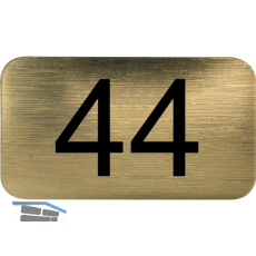 Nummernschild selbstklebend, 35 x 20 mm, Type 44, Kunststoff gold metallic