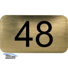 Nummernschild selbstklebend, 35 x 20 mm, Type 48, Kunststoff gold metallic
