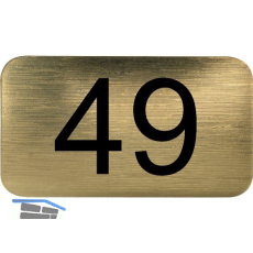 Nummernschild selbstklebend, 35 x 20 mm, Type 49, Kunststoff gold metallic