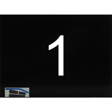 Nummernschild selbstklebend, 40 x 30 mm, Type 1, Kunststoff schwarz gl�nzend