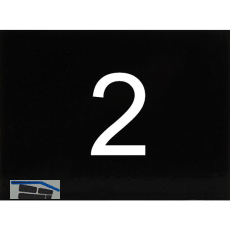 Nummernschild selbstklebend, 40 x 30 mm, Type 2, Kunststoff schwarz gl�nzend