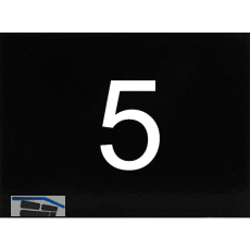Nummernschild selbstklebend, 40 x 30 mm, Type 5, Kunststoff schwarz gl�nzend