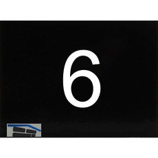 Nummernschild selbstklebend, 40 x 30 mm, Type 6, Kunststoff schwarz gl�nzend