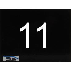 Nummernschild selbstklebend, 40 x 30 mm, Type 11, Kunststoff schwarz gl�nzend