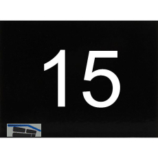 Nummernschild selbstklebend, 40 x 30 mm, Type 15, Kunststoff schwarz gl�nzend